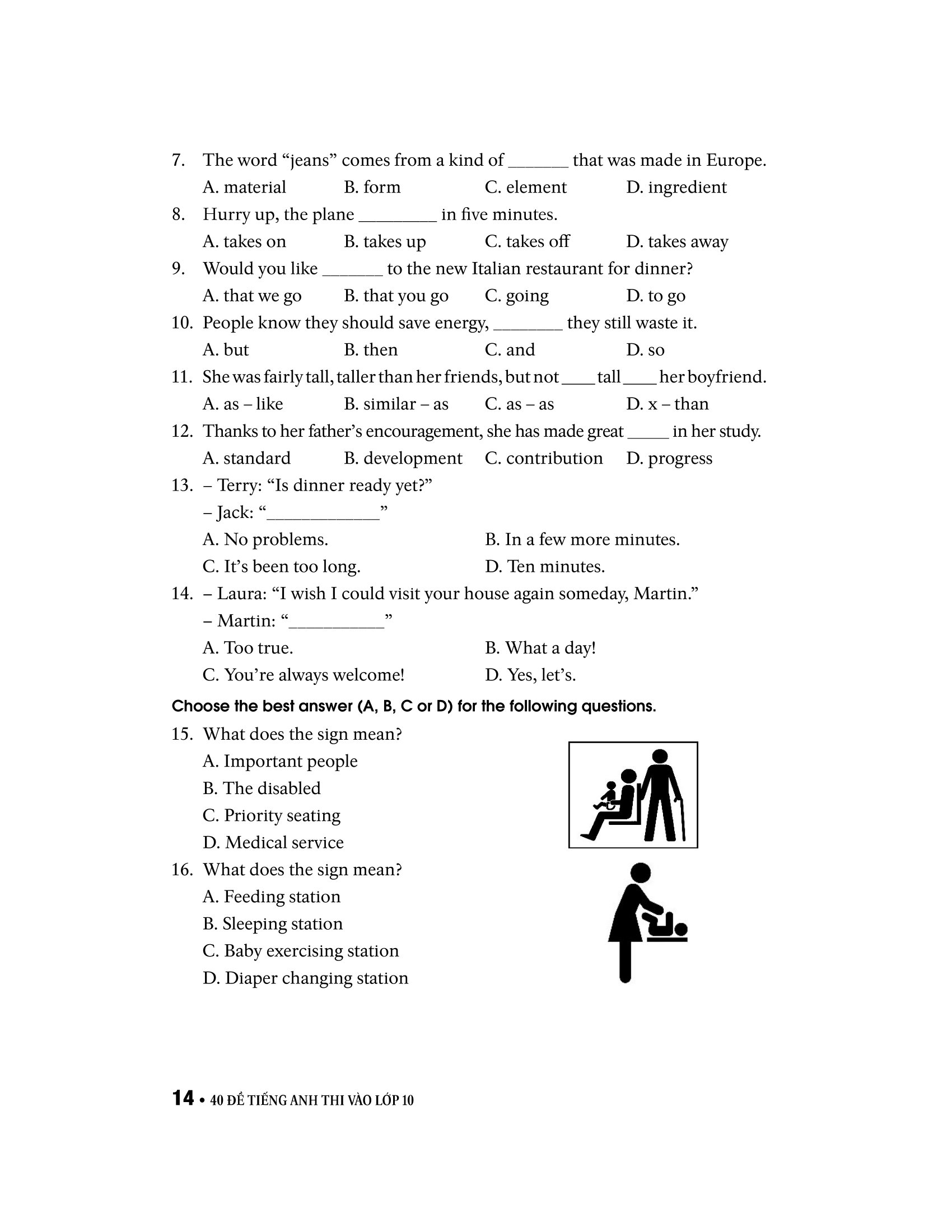 40 đề tiếng anh thi vào lớp 10