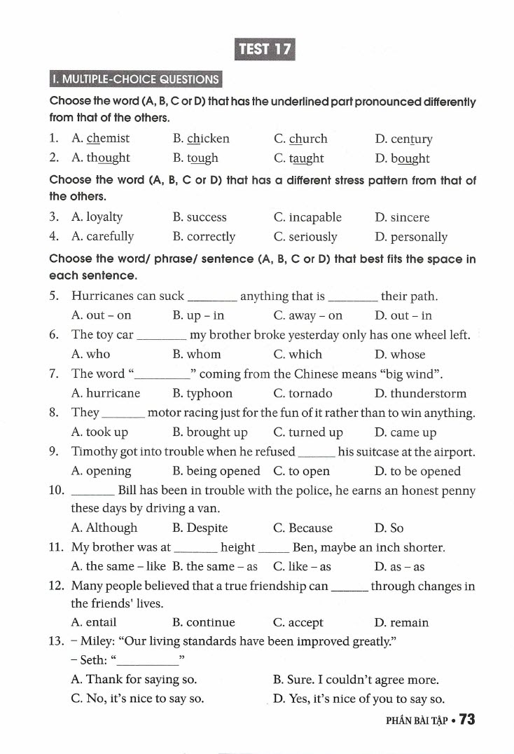 40 đề tiếng anh thi vào lớp 10