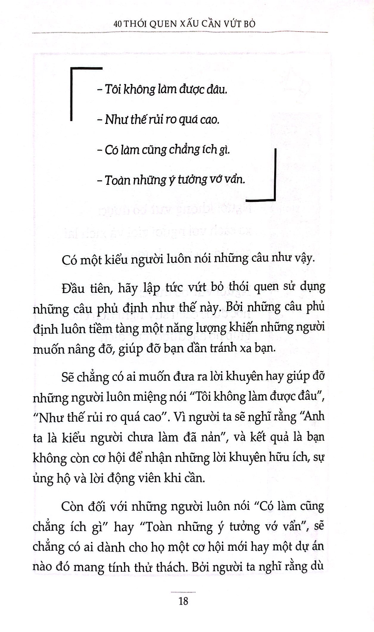 40 thói quen xấu cần vứt bỏ - hành trình thay đổi bản thân đơn giản và bền vững
