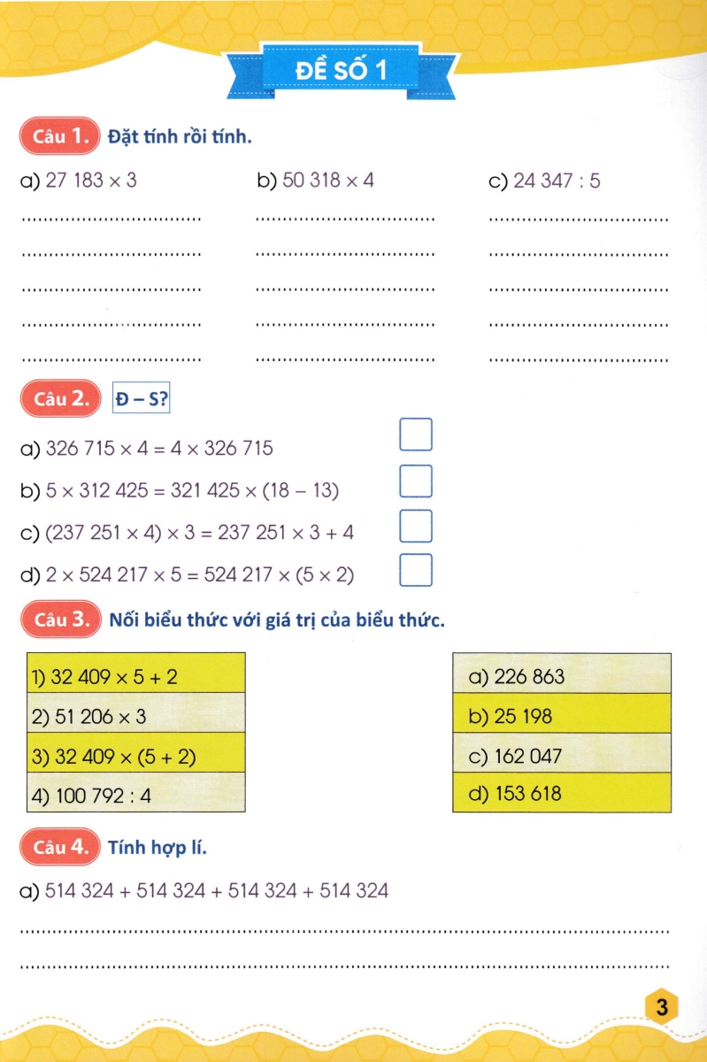 45 đề ôn luyện và kiểm tra toán 4 - tập 2 (biên soạn theo chương trình giao dục phổ thông mới)