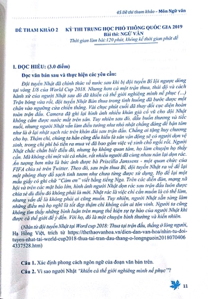 45 đề thi tham khảo môn ngữ văn chuẩn bị cho kì thi thpt