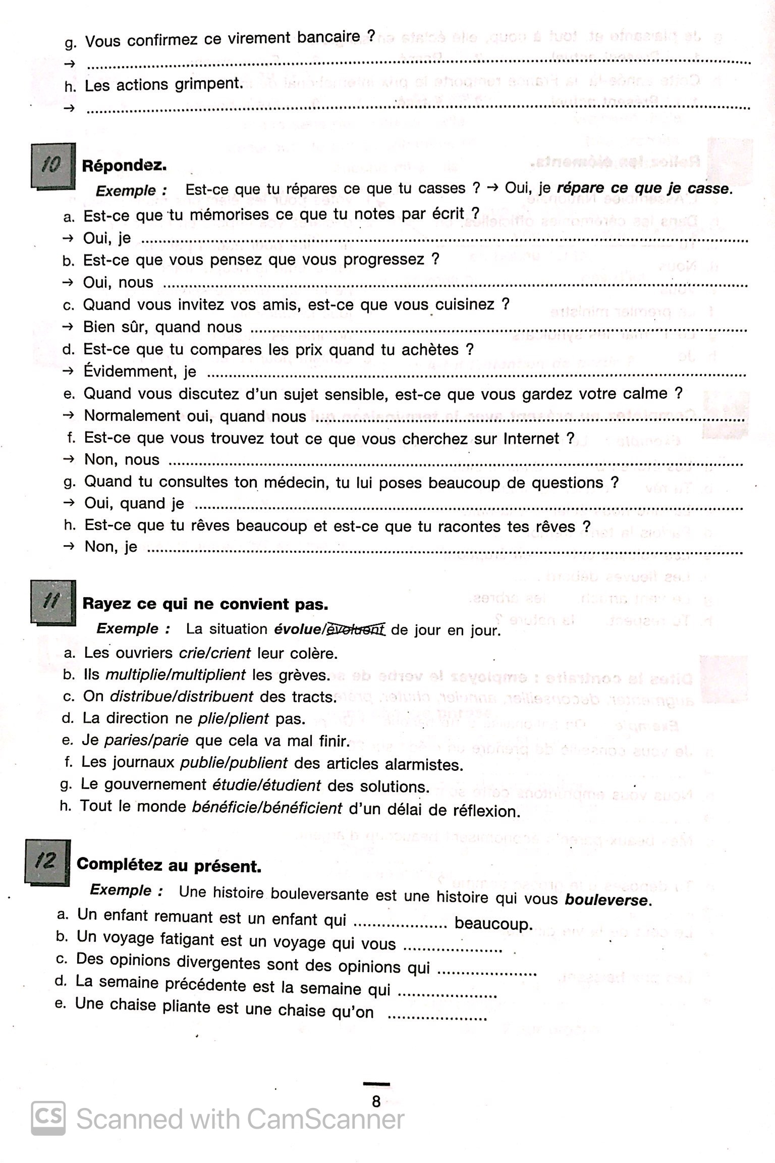 450 nouveaux exercices - conjugaison niveau intermediare