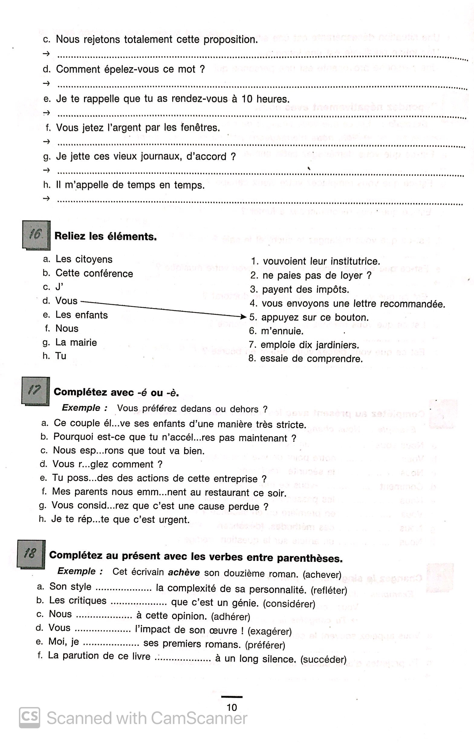 450 nouveaux exercices - conjugaison niveau intermediare