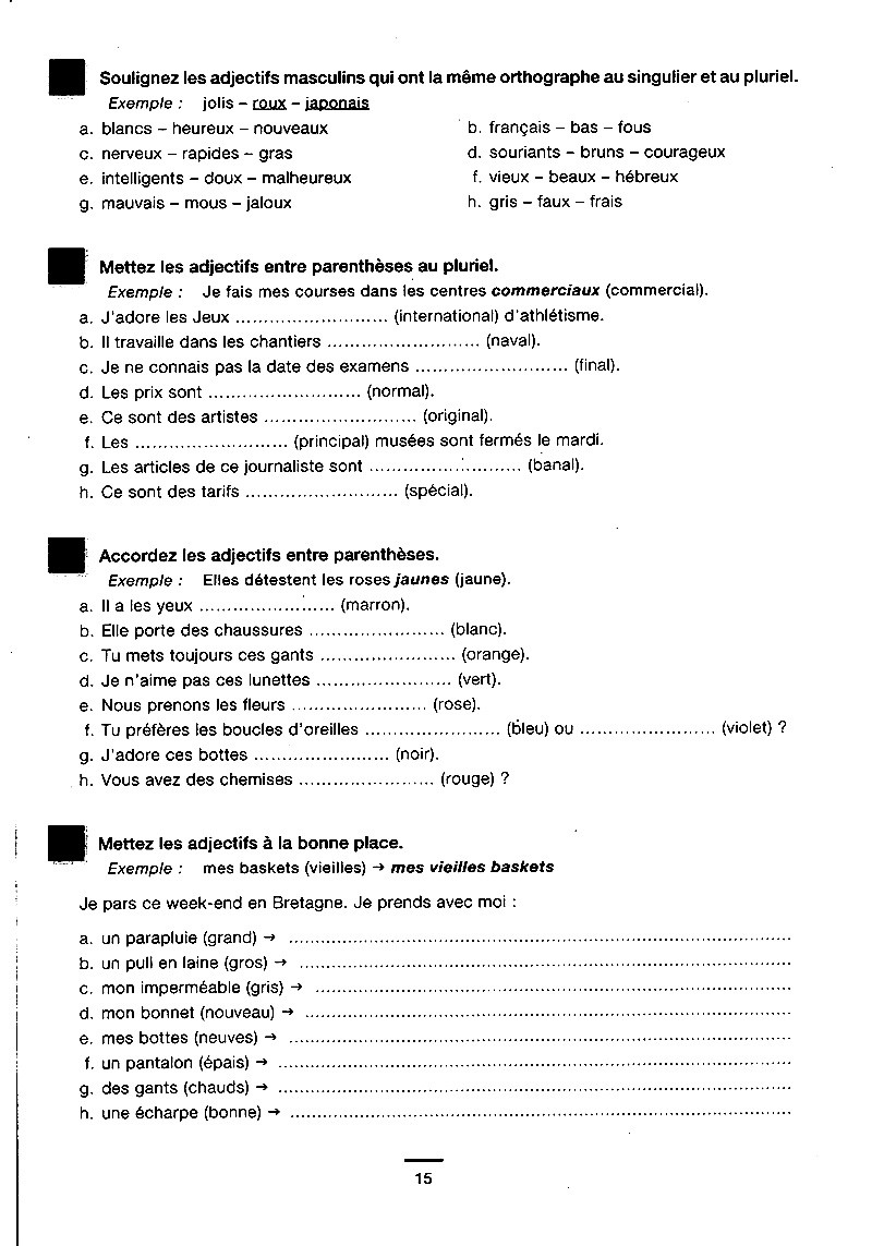 450 nouveaux exercices - grammaire (niveau débutant)
