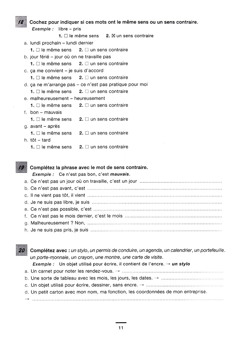 450 nouveaux exercices - vocabulaire niveau débutant