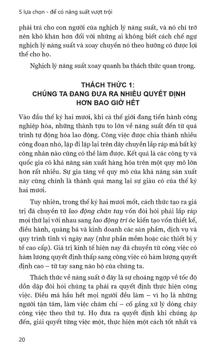 5 lựa chọn cho năng suất vượt trội