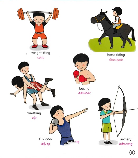 5 phút mỗi ngày - bộ sách tiếng anh đầu tiên cha mẹ dạy bé - thể thao (tái bản 2022)