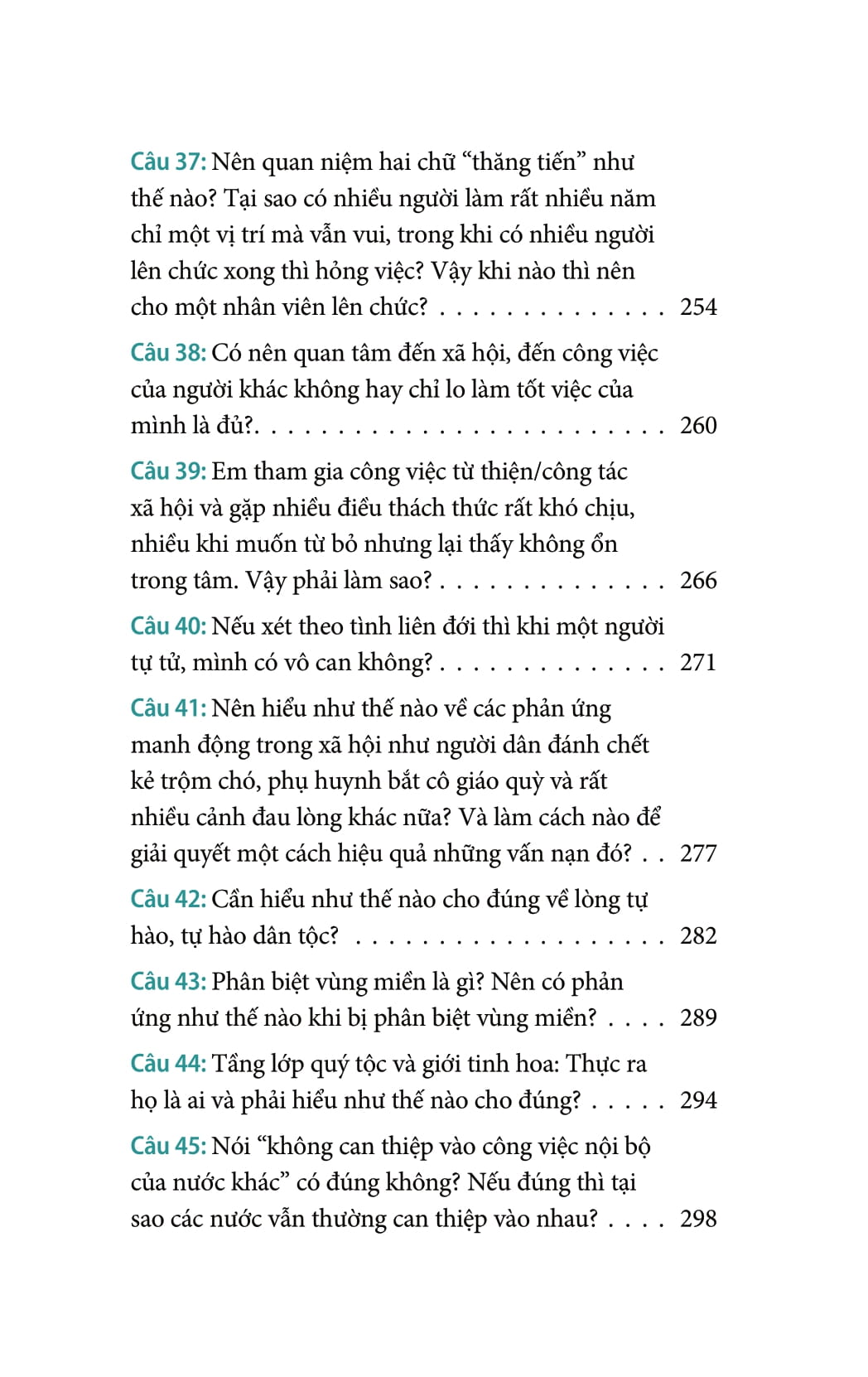 50 câu hỏi về nhân sinh quan