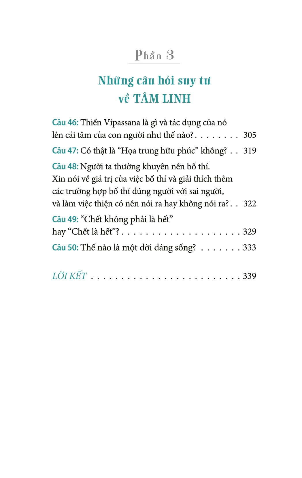 50 câu hỏi về nhân sinh quan