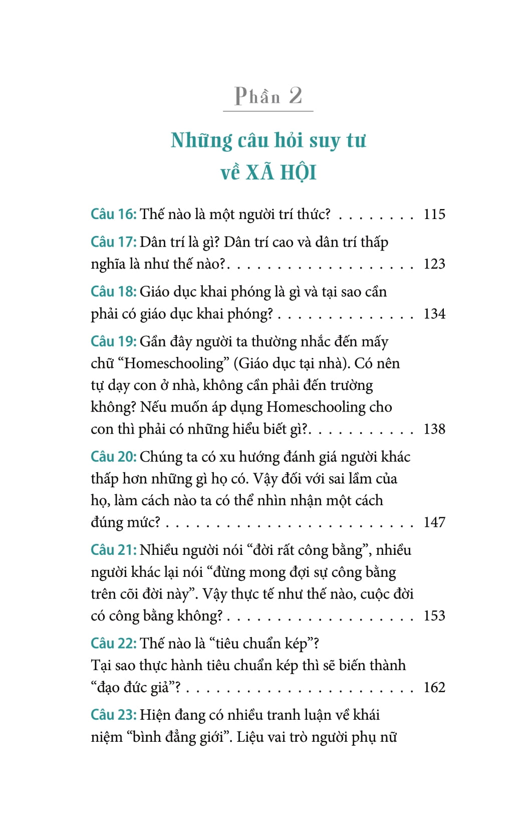 50 câu hỏi về nhân sinh quan