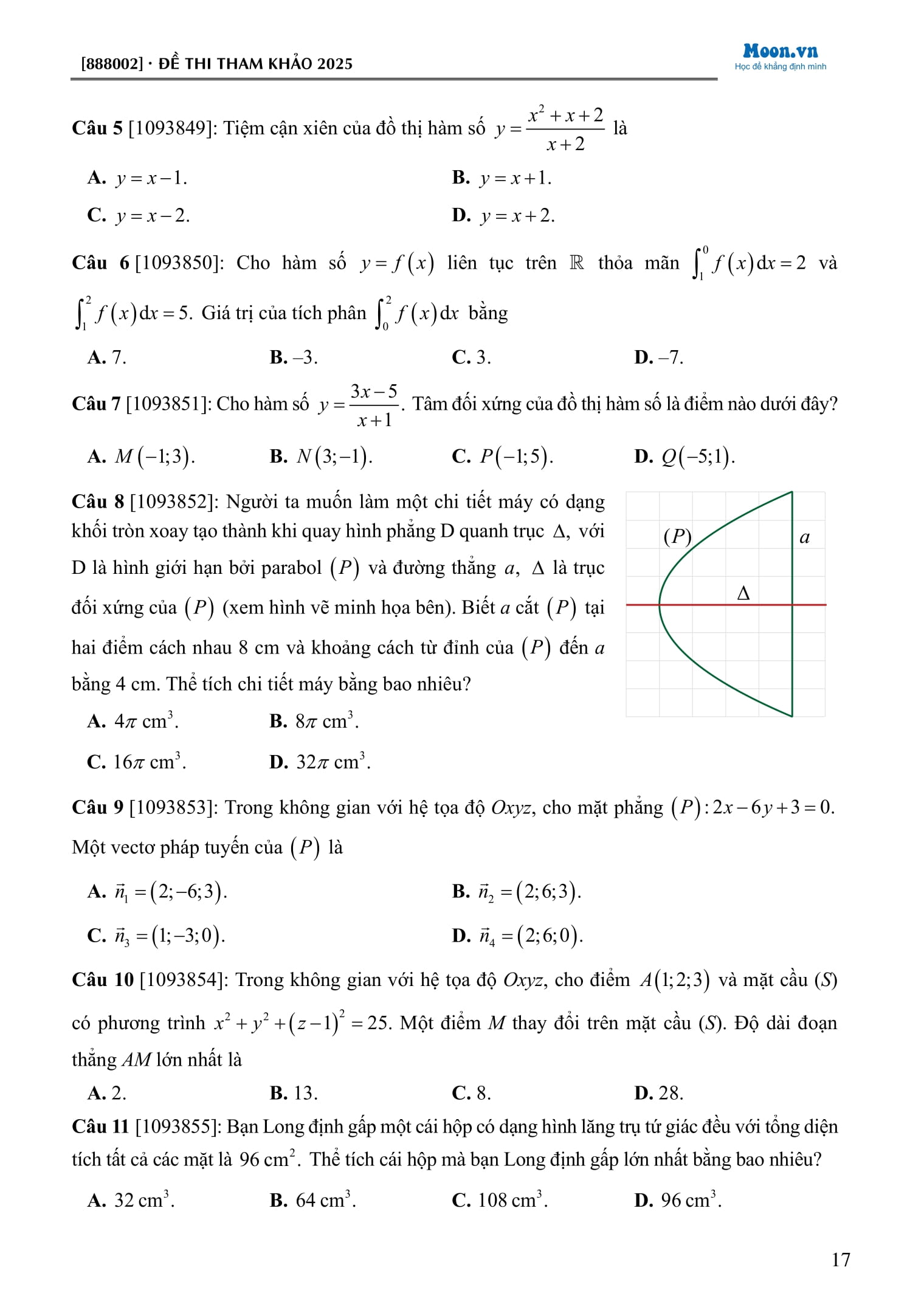 50 Đề Luyện Thi Đánh Giá Năng Lực Theo Cấu Trúc Của Trường Đại Học Sư Phạm Hà Nội - Môn Toán
