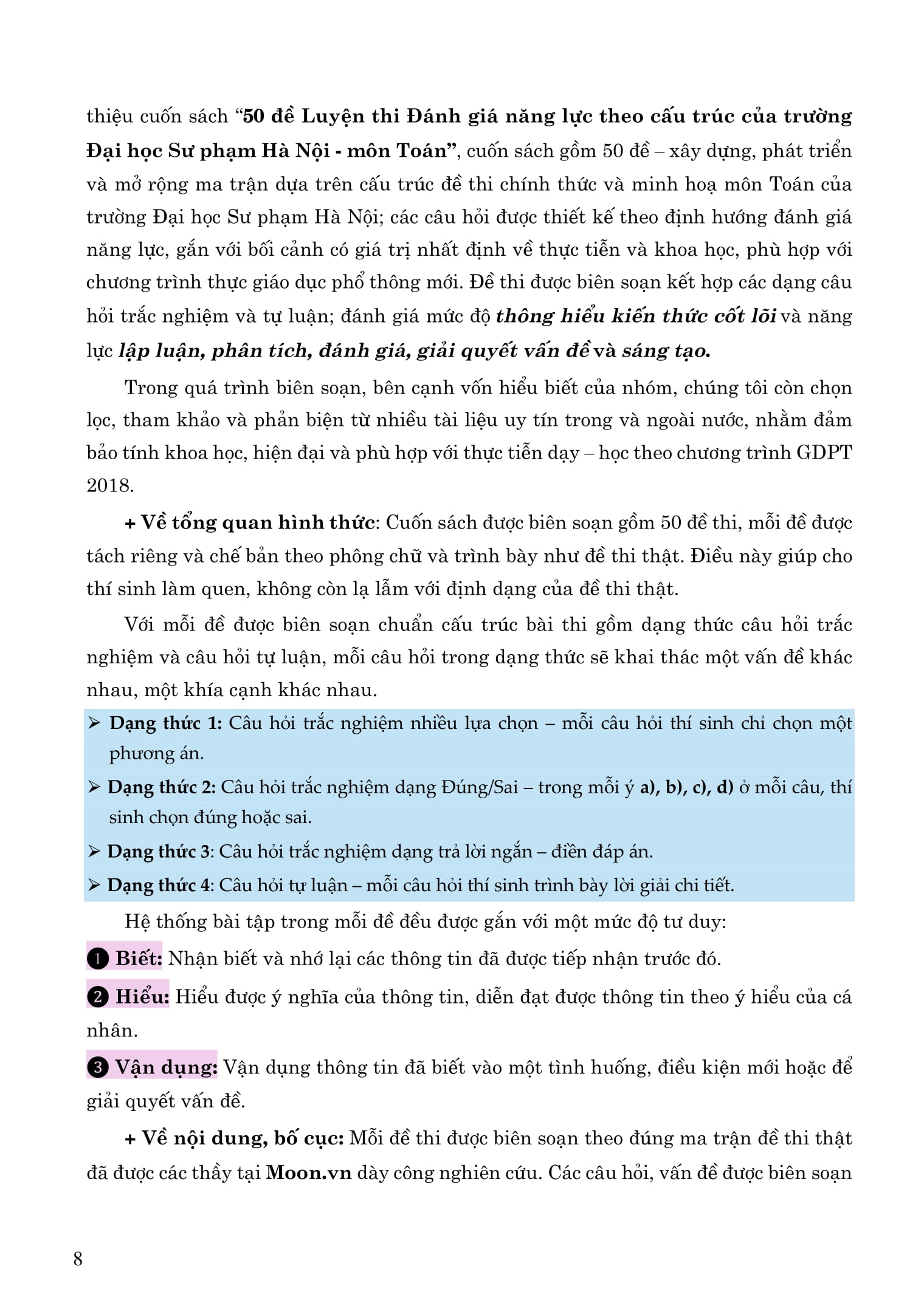 50 Đề Luyện Thi Đánh Giá Năng Lực Theo Cấu Trúc Của Trường Đại Học Sư Phạm Hà Nội - Môn Toán