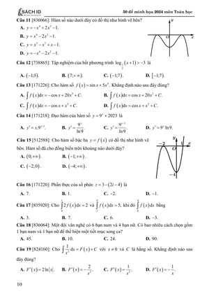 50 đề minh họa 2024 - môn toán học