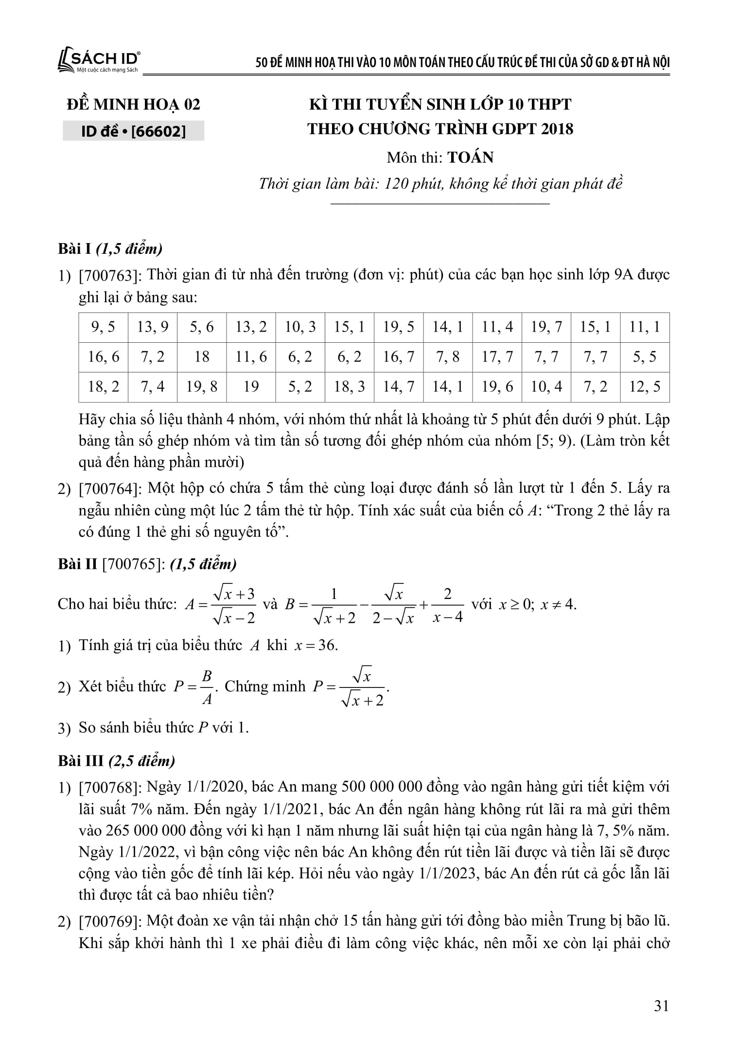 50 De Minh Hoa Thi Vao 10 - Mon Toan (Theo Cau Truc De Cua So Giao Duc Va Dao Tao Ha Noi)
