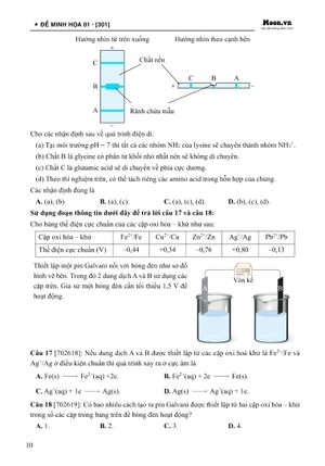 50 đề minh họa tốt nghiệp thpt 2025 - môn hóa học