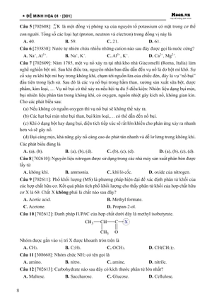 50 đề minh họa tốt nghiệp thpt 2025 - môn hóa học
