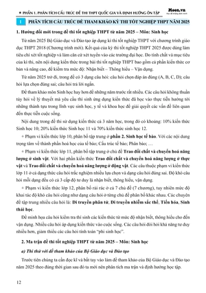 50 đề minh họa tốt nghiệp thpt 2025 - môn sinh học