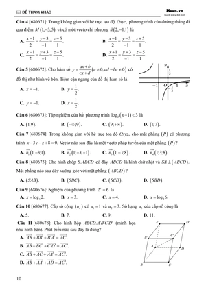 50 đề minh họa tốt nghiệp thpt 2025 - môn toán