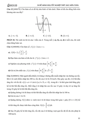 50 đề minh họa tốt nghiệp thpt 2025 - môn toán