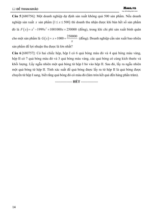 50 đề minh họa tốt nghiệp thpt 2025 - môn toán