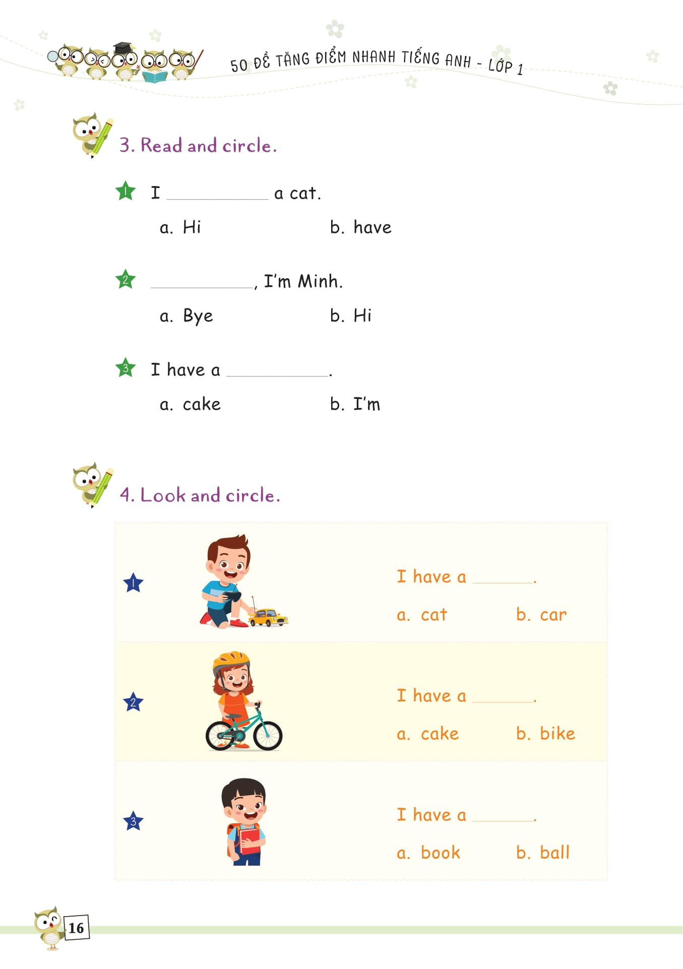 50 đề tăng điểm nhanh tiếng anh lớp 1