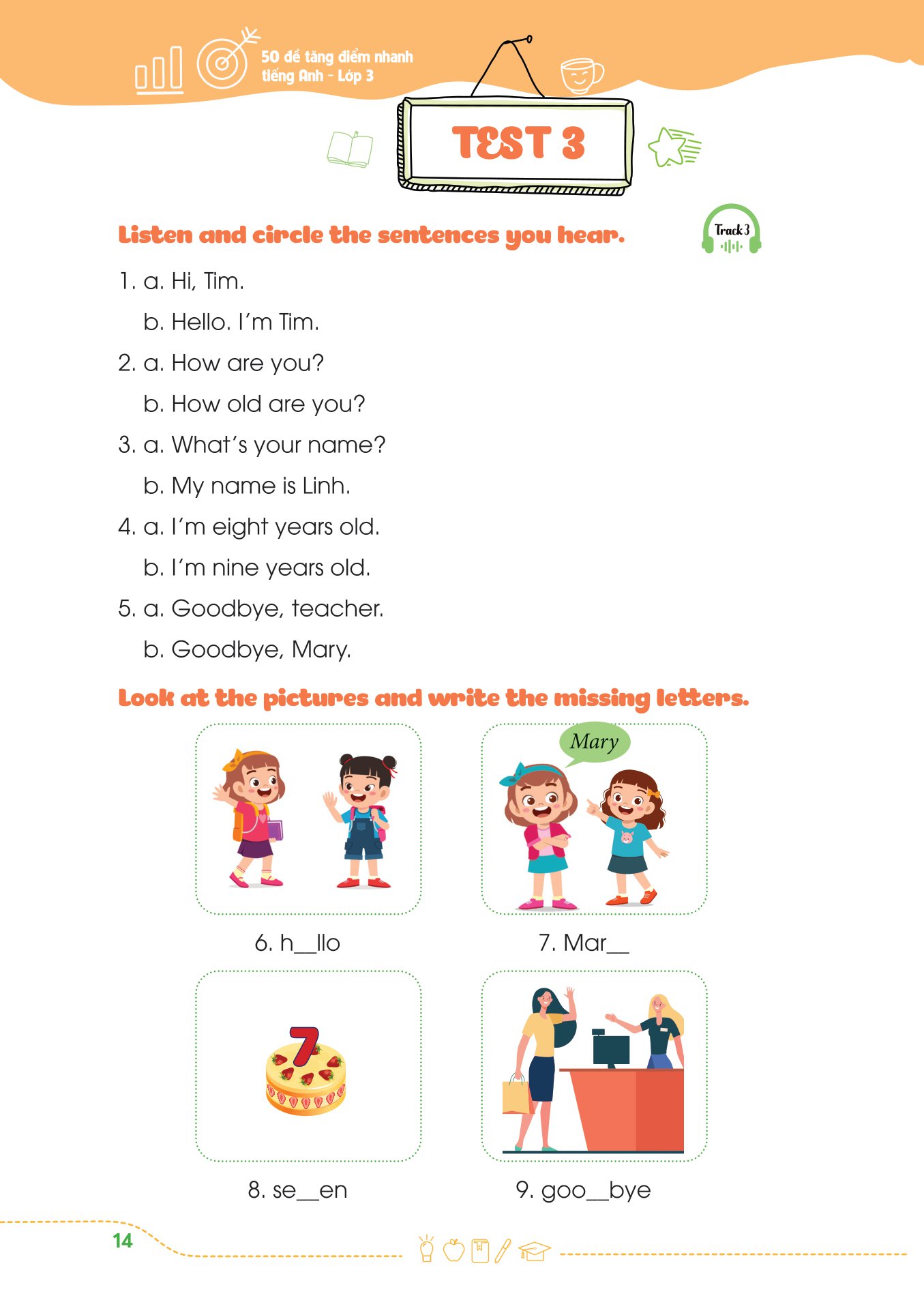 50 đề tăng điểm nhanh tiếng anh - lớp 3 - học nhẹ nhàng - dễ dàng điểm cao