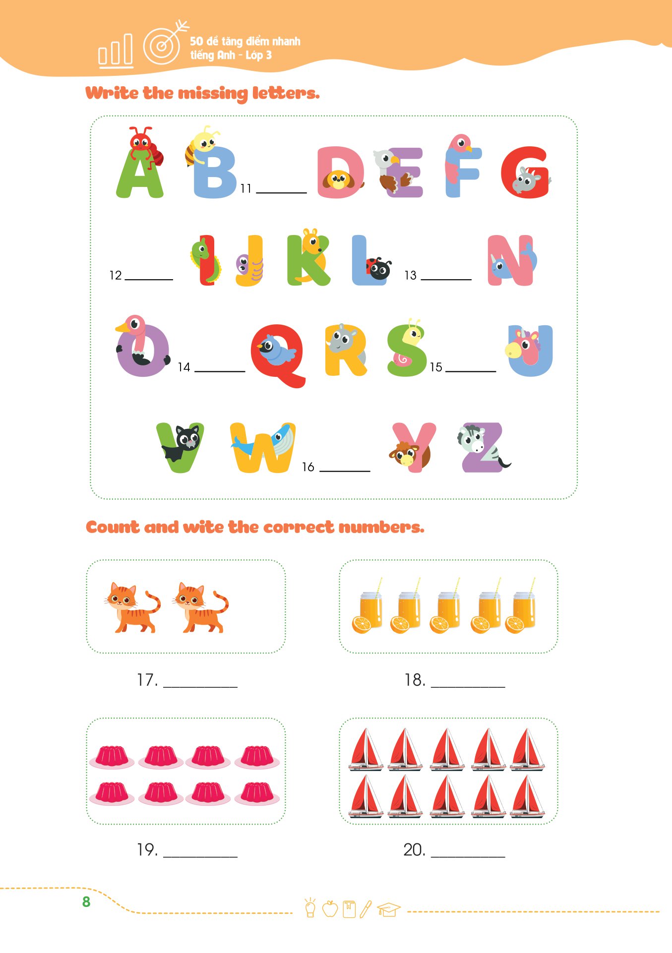 50 đề tăng điểm nhanh tiếng anh - lớp 3 - học nhẹ nhàng - dễ dàng điểm cao