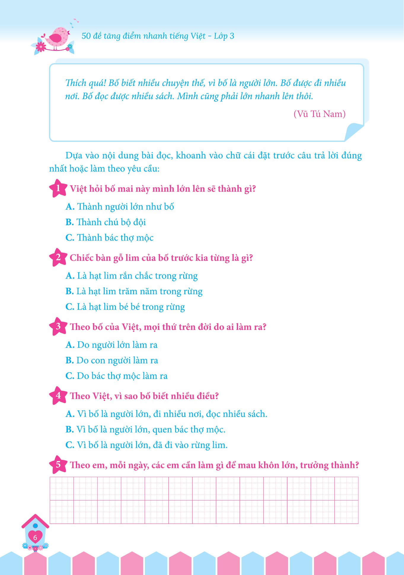 50 đề tăng điểm nhanh tiếng việt - lớp 3 - học nhẹ nhàng - dễ dàng điểm cao