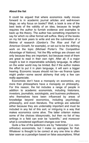 50 economics classics: revised edition