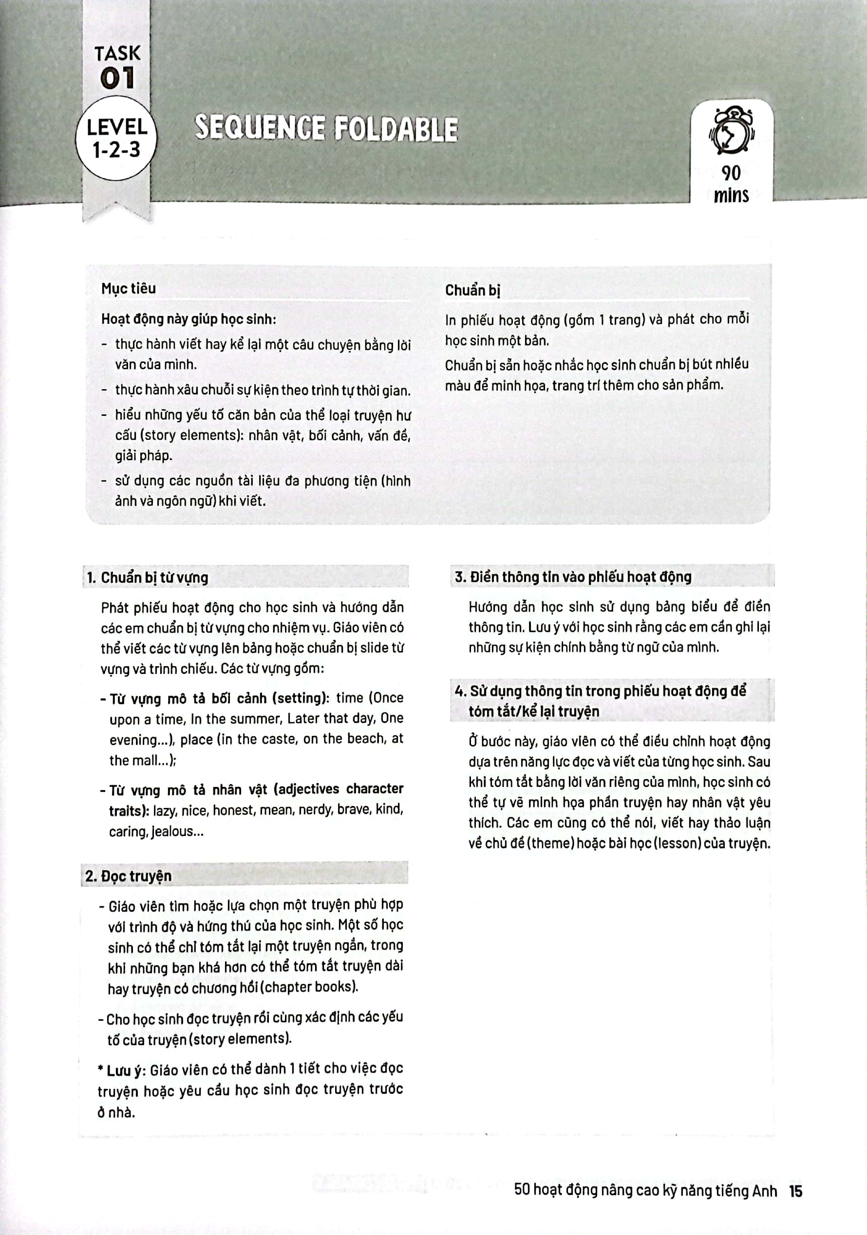 50 hoạt động nâng cao kỹ năng tiếng anh trên lớp và tại nhà dành cho học sinh tiểu học