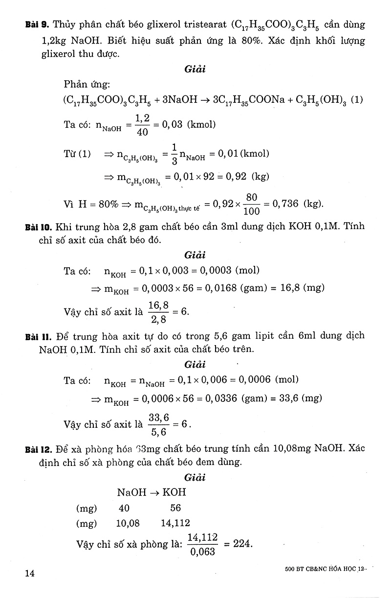 500 bài tập cơ bản và nâng cao hóa học 12