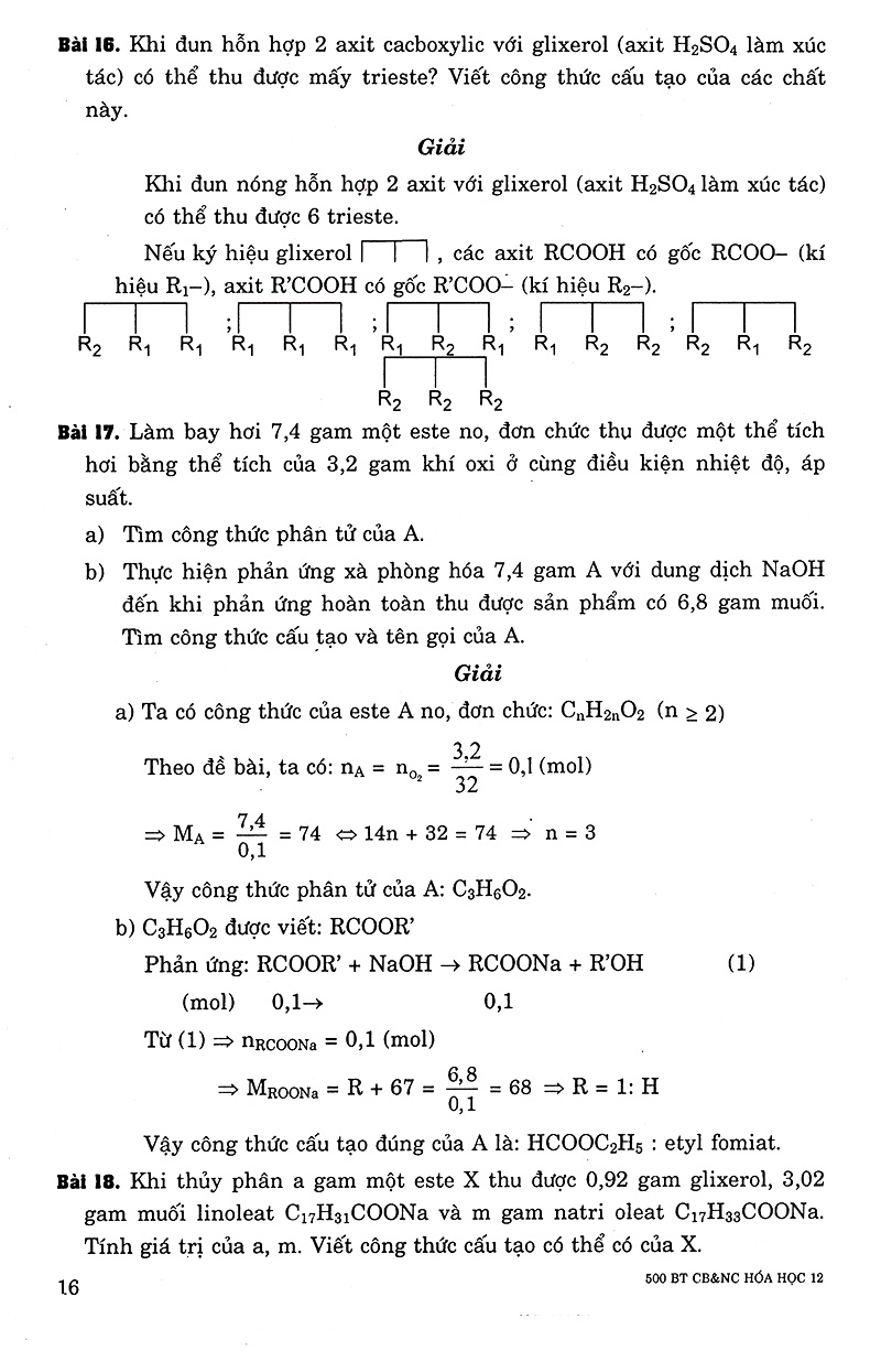 500 bài tập cơ bản và nâng cao hóa học 12