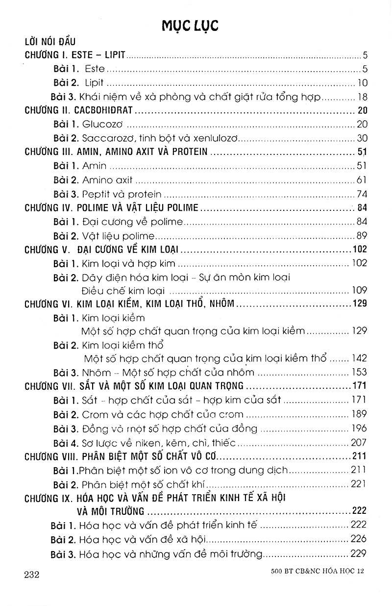 500 bài tập cơ bản và nâng cao hóa học 12