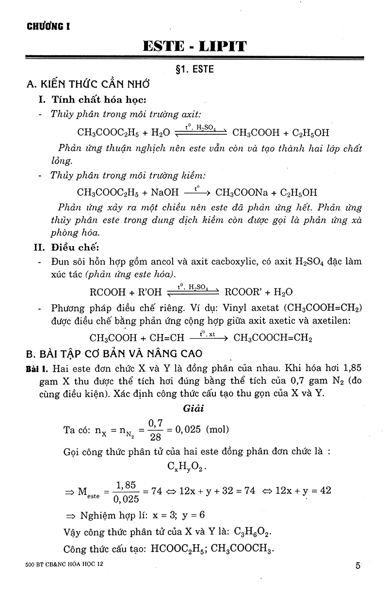 500 bài tập cơ bản và nâng cao hóa học 12