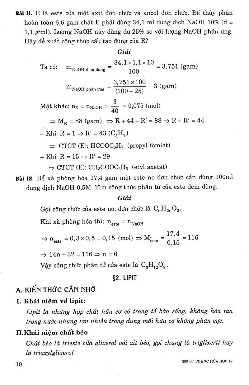 500 bài tập cơ bản và nâng cao hóa học 12