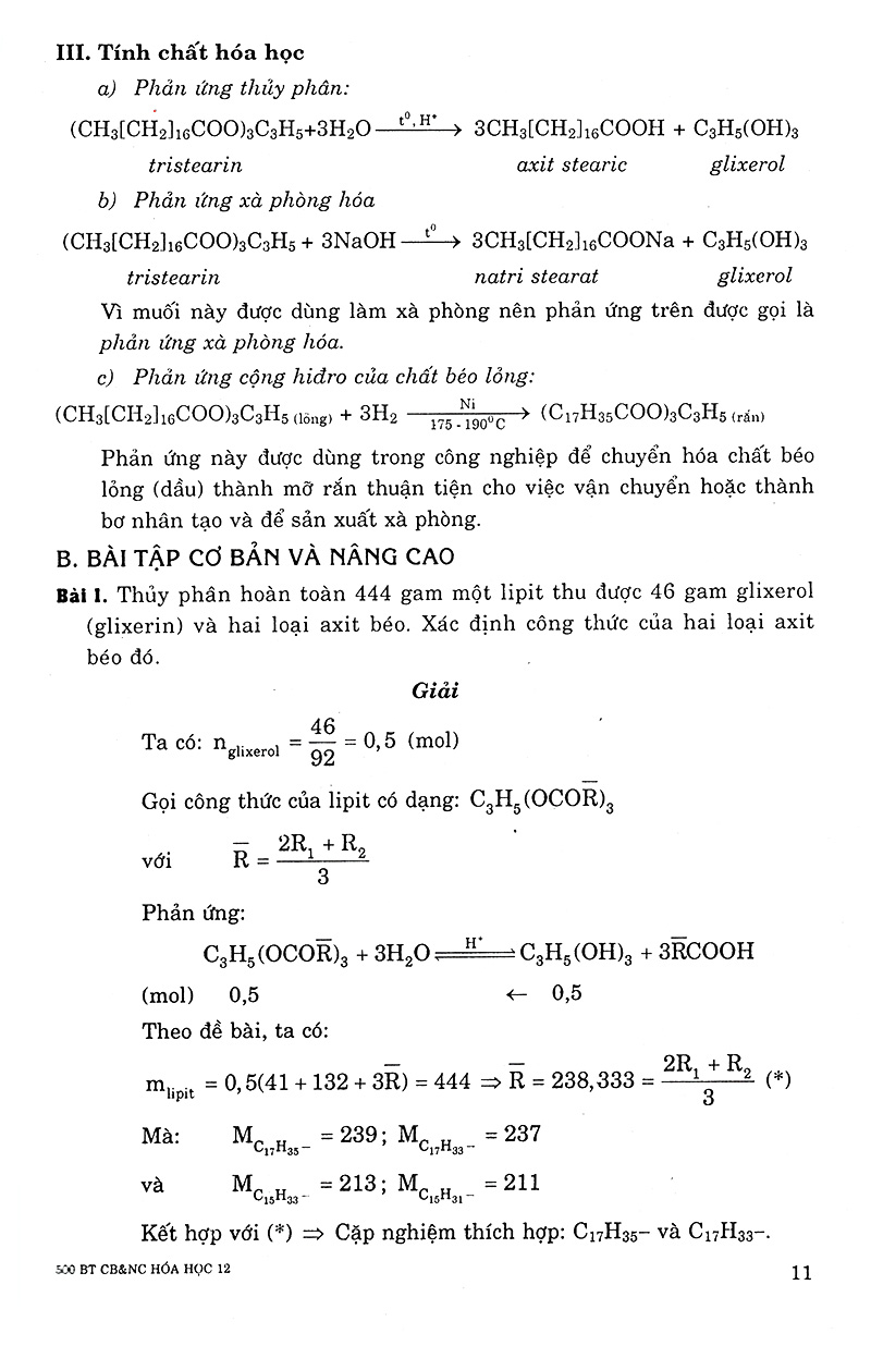 500 bài tập cơ bản và nâng cao hóa học 12