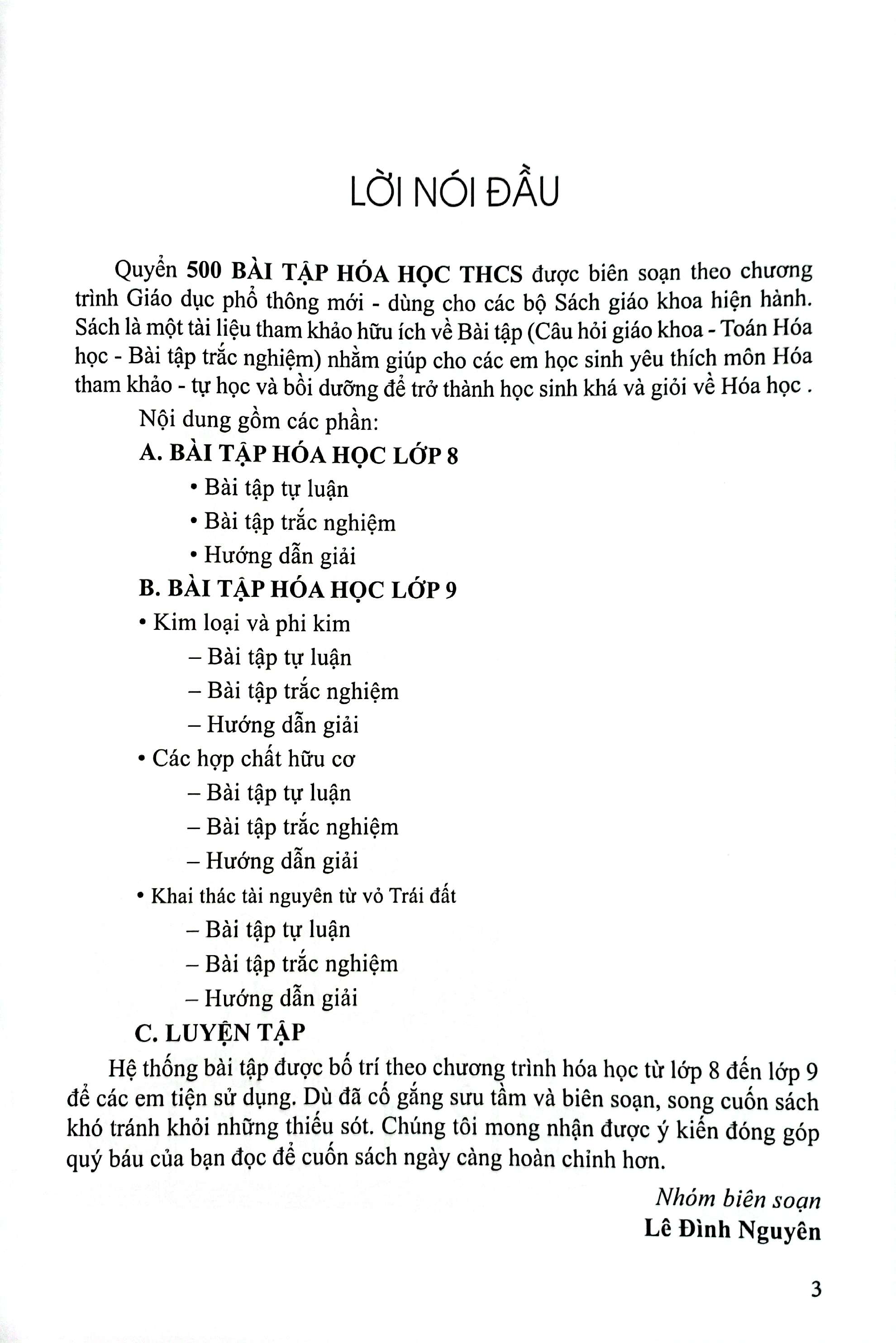 500 Bai Tap Hoa Hoc Trung Hoc Co So (Dung Cho Cac Bo SGK Hien Hanh)