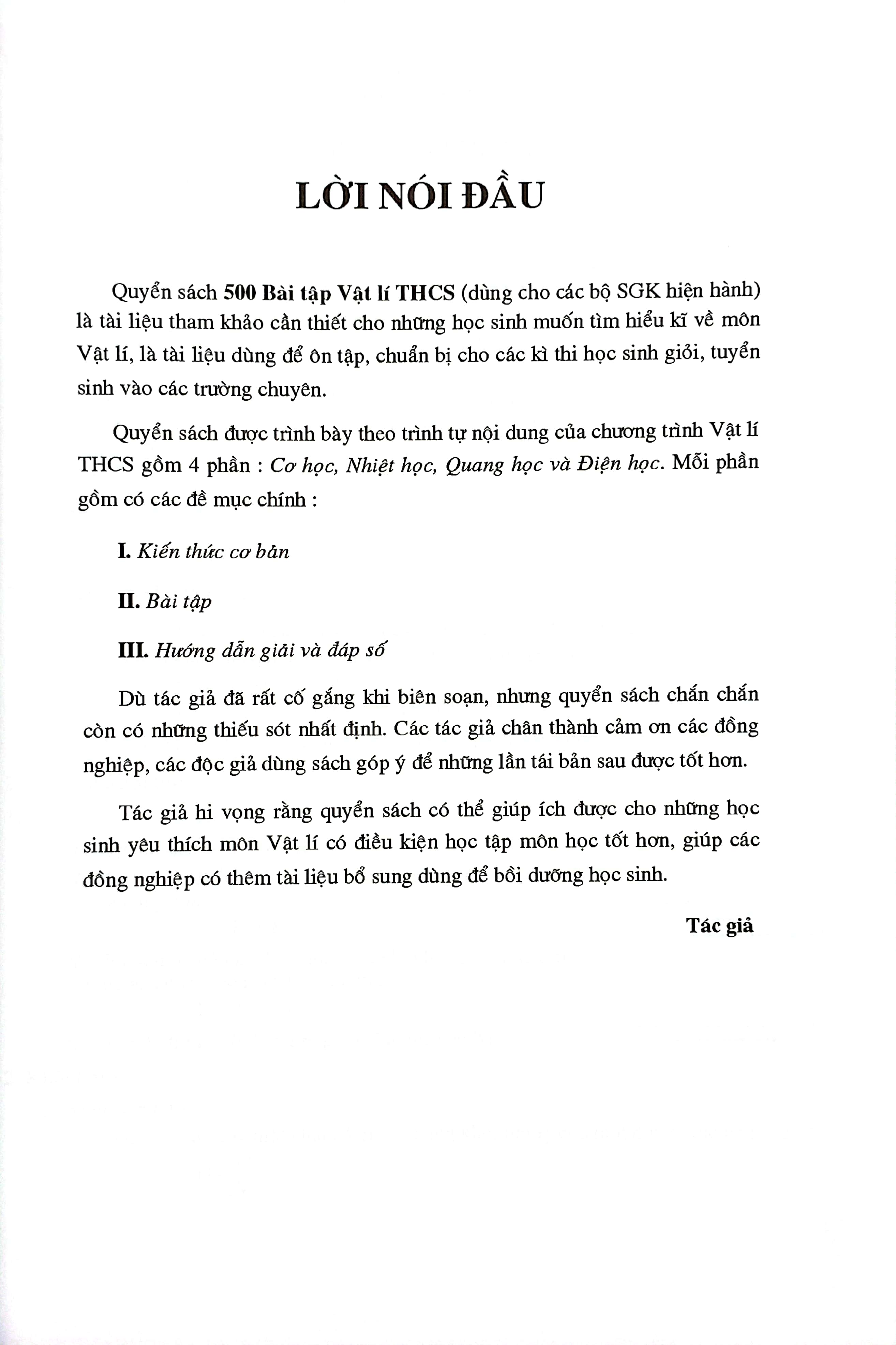 500 bài tập vật lí trung học cơ sở (dùng cho các bộ sgk hiện hành)
