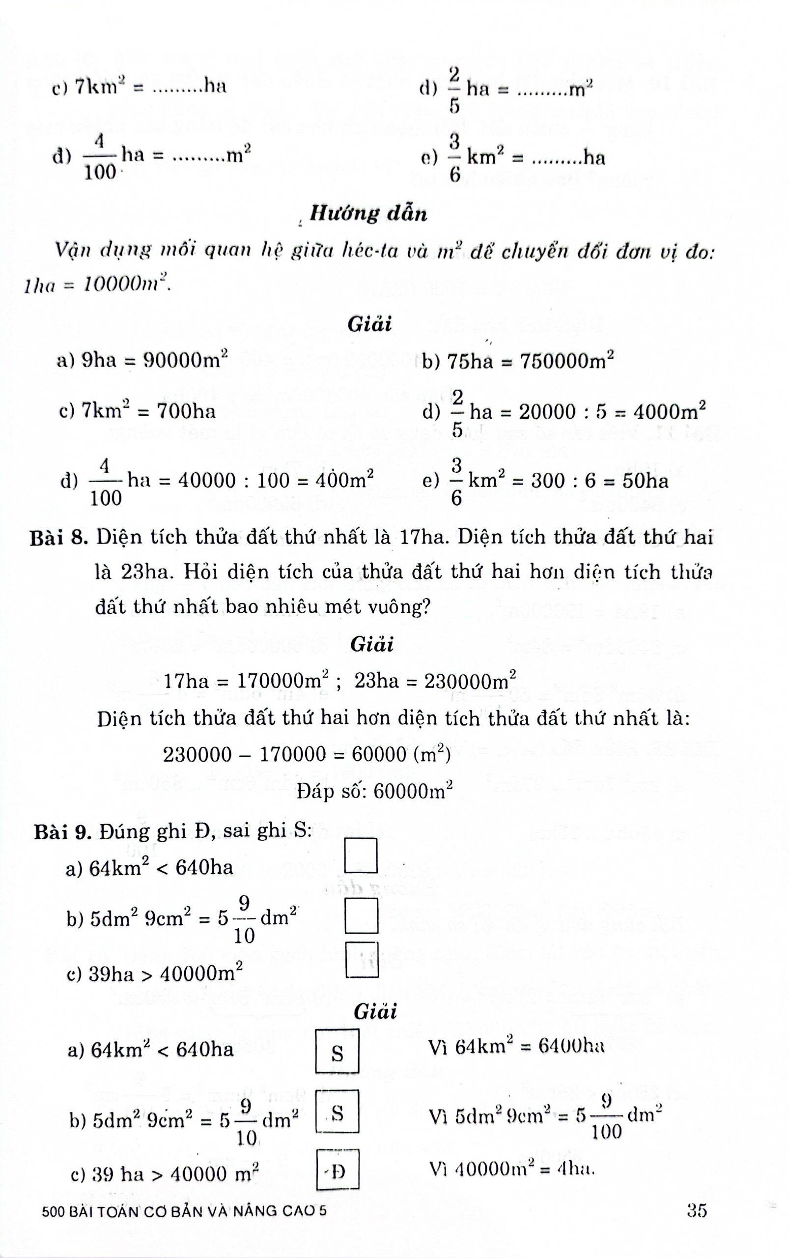 500 bài toán cơ bản và nâng cao 5 (theo chương trình gdpt mới)