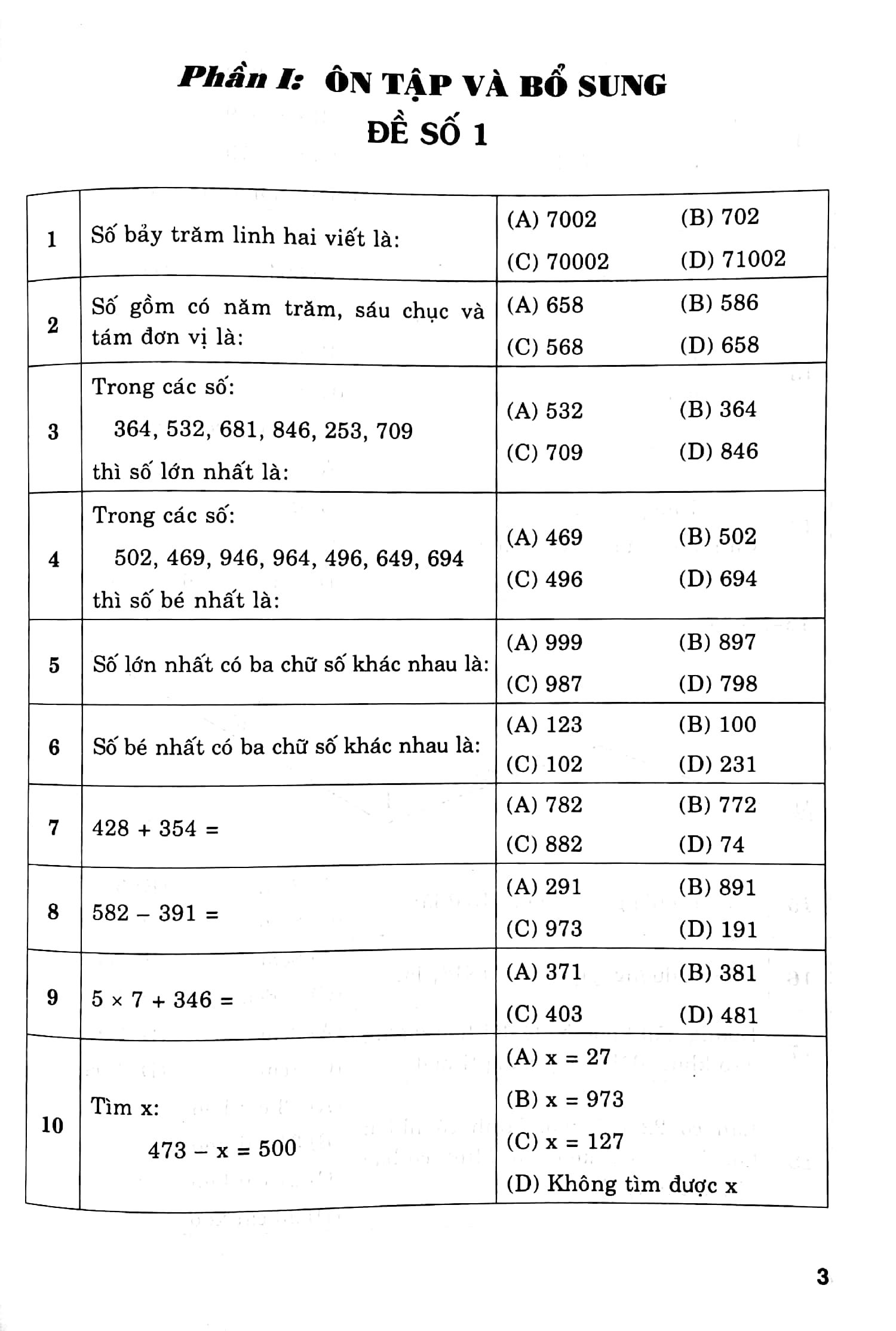 500 bài toán trắc nghiệm 3 (biên soạn theo chương trình giáo dục phổ thông mới)