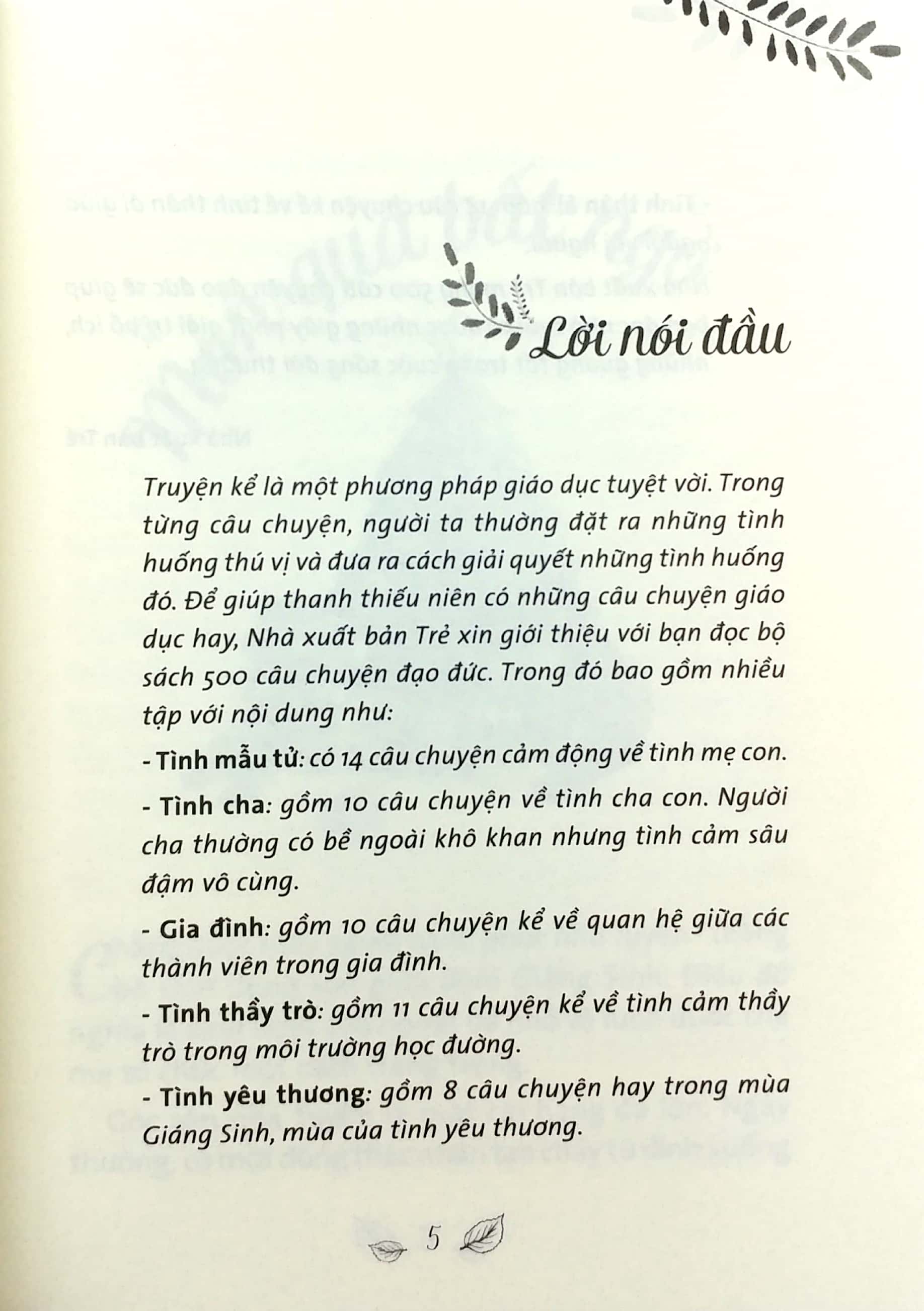 500 câu chuyện đạo đức: tình yêu thương