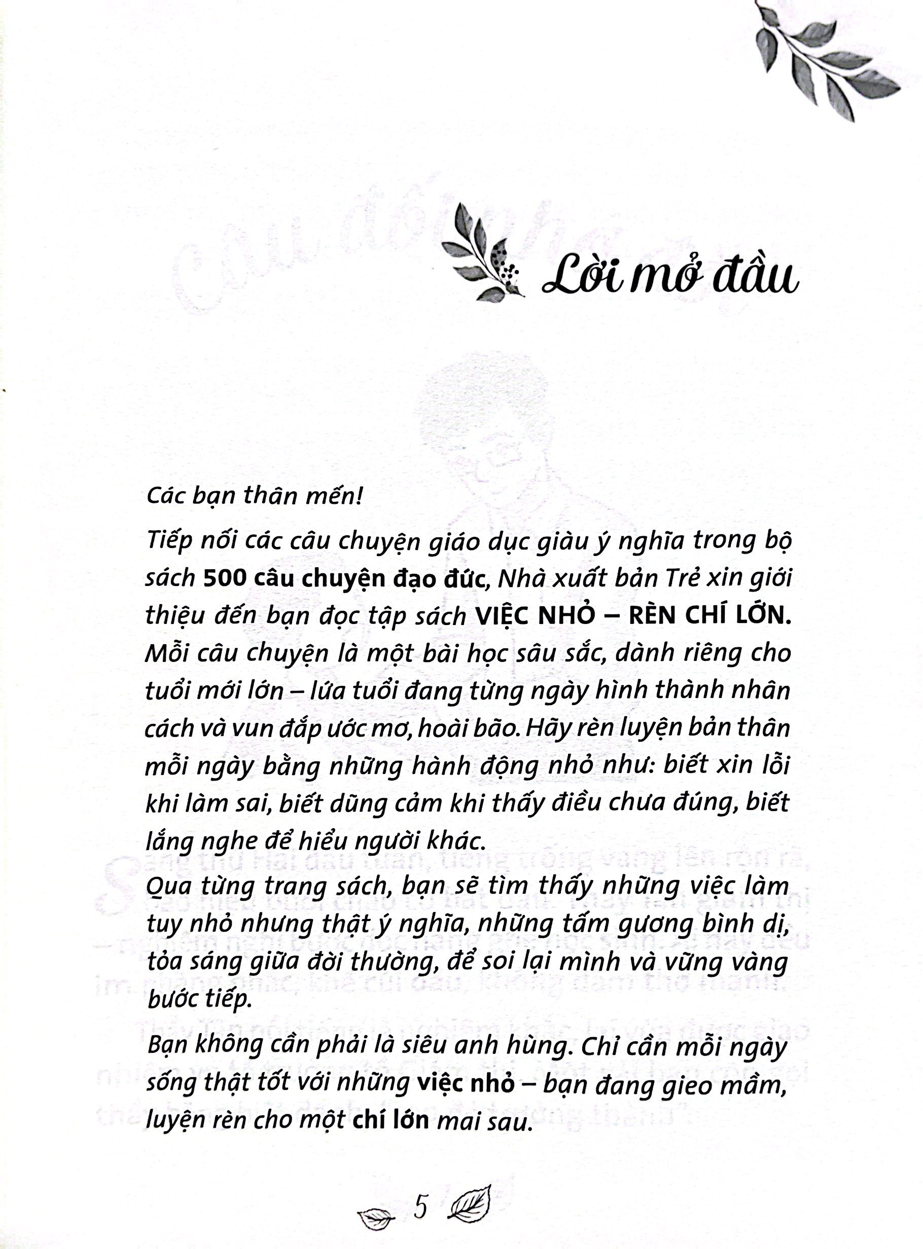 500 Cau Chuyen Dao Duc - Viec Nho Ren Chi Lon