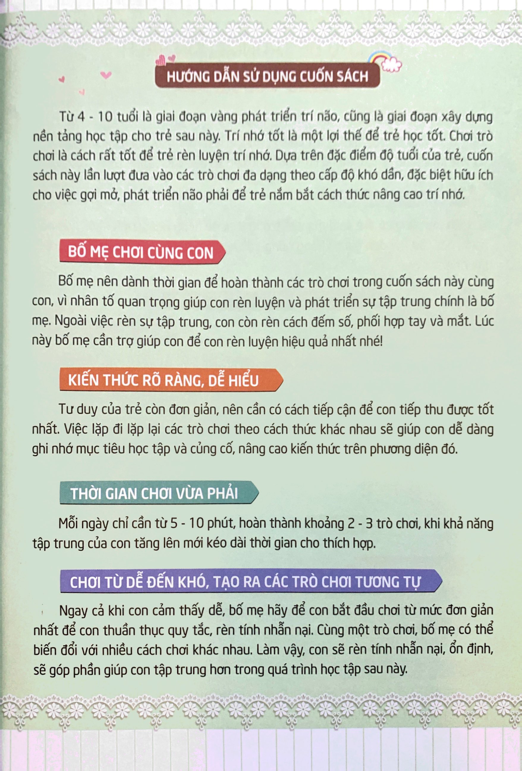 500 trò chơi rèn luyện iq (4-10 tuổi) - khả năng ghi nhớ