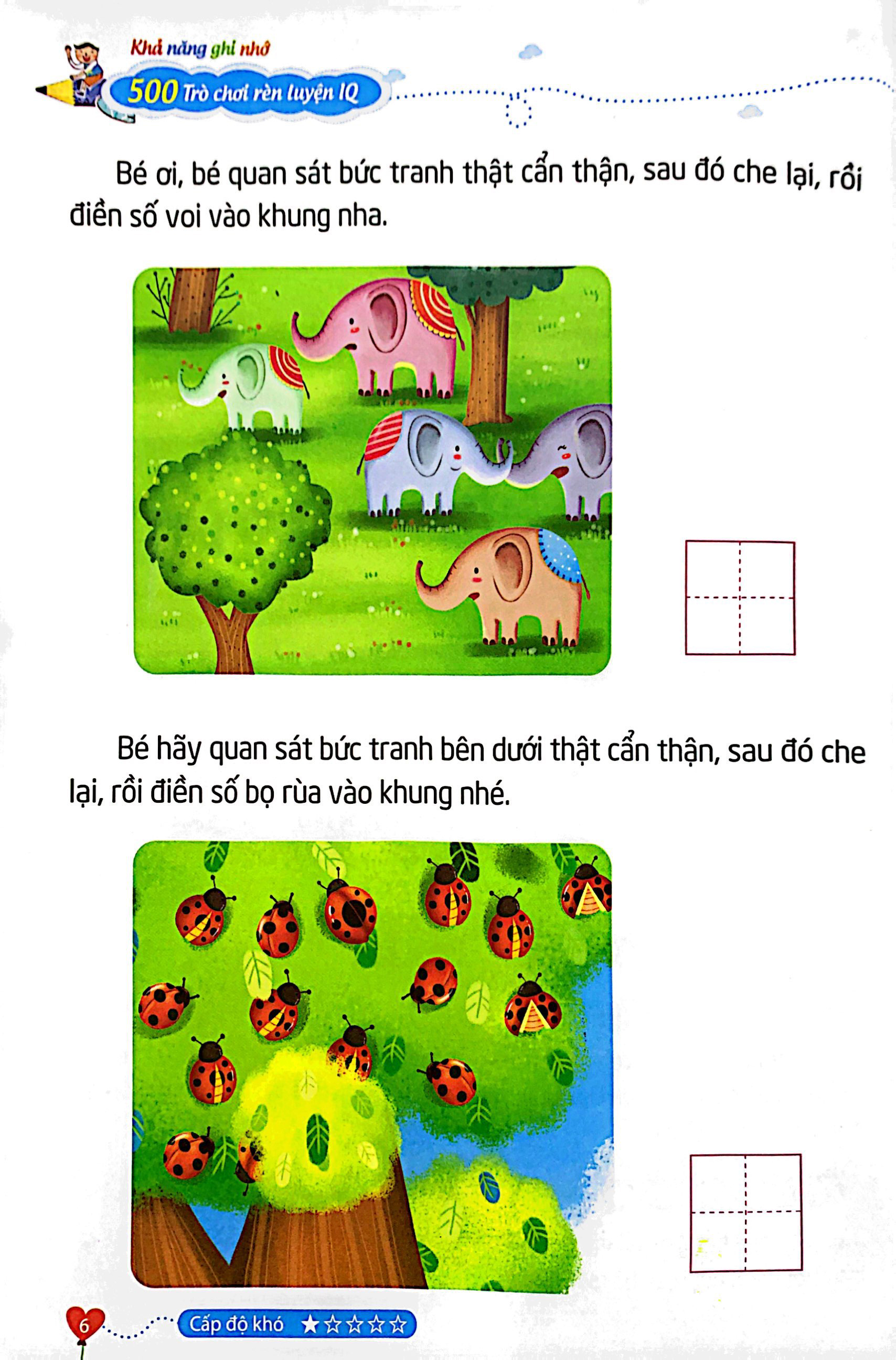 500 trò chơi rèn luyện iq (4-10 tuổi) - khả năng ghi nhớ