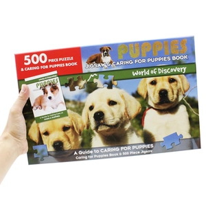 5000 piece puzzle & caring for puppies book: puppies