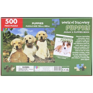 5000 piece puzzle & caring for puppies book: puppies
