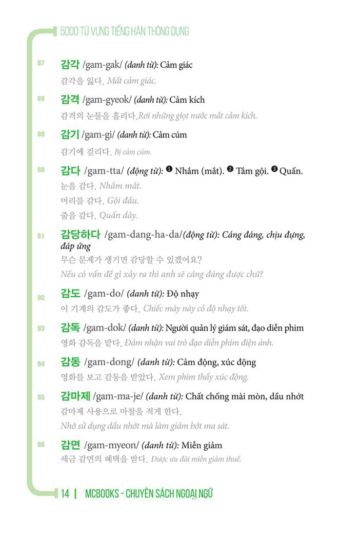 5000 từ vựng tiếng hàn thông dụng (tái bản 2020)