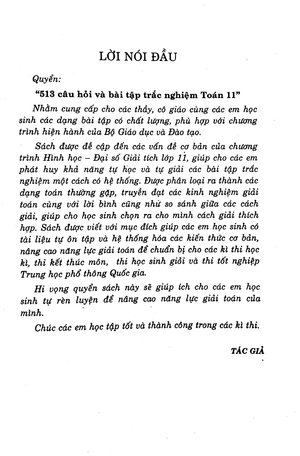 513 câu hỏi và bài tập trắc nghiệm toán 11 - ôn thi tốt nghiệp thpt quốc gia
