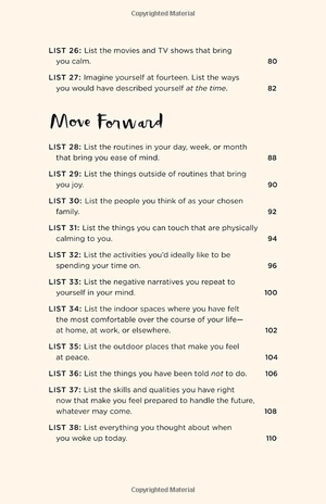 52 lists for calm: journaling inspiration for soothing anxiety and creating a peaceful life