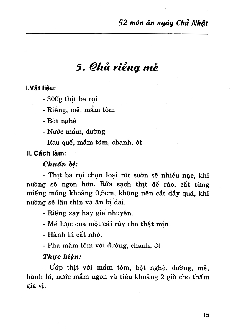 52 món ăn ngày chủ nhật